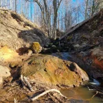 Ežurgas ūdenskritums - vairs tikai krācīte. 2024. gada marts.