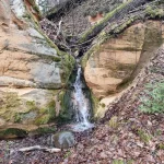 Grīvnieku ūdenskritums Līgatnē, apakšējā pakāpe. 2024. gada marts.