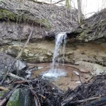 Lielās Kautraka gravas ūdenskritums. 2024. gada februāris.