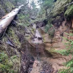 Līču klinšu ūdenskrituma vidējā kaskāde. 2024. gada novembris.