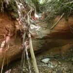 Muižarāju klinšu otrais ūdenskritums. Redzama arī augšējā pakāpe. 2025. gada jūnijs.